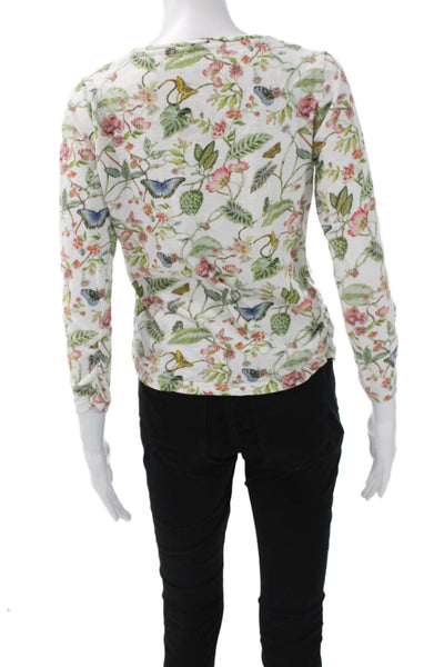 Sundance Women Floral Cotton Round Neck Long Sleeve T-Shirt Size PS