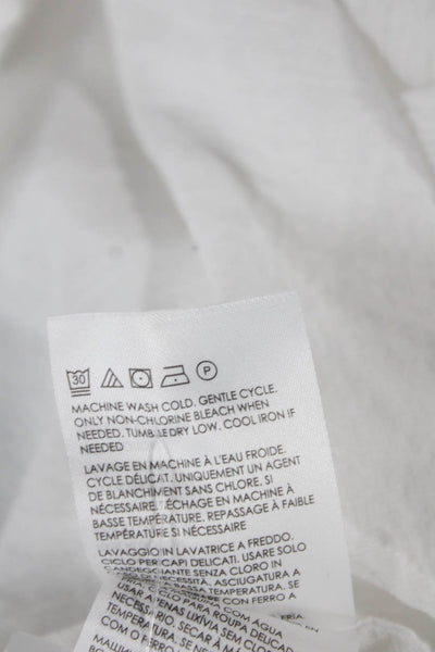 Club Monaco Women White Cotton Collared Long Sleeve Blouse Size S