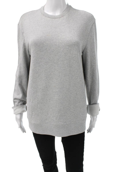Club Monaco Women Gray Cotton Blend Sweatshirt Long Sleeve Size XS