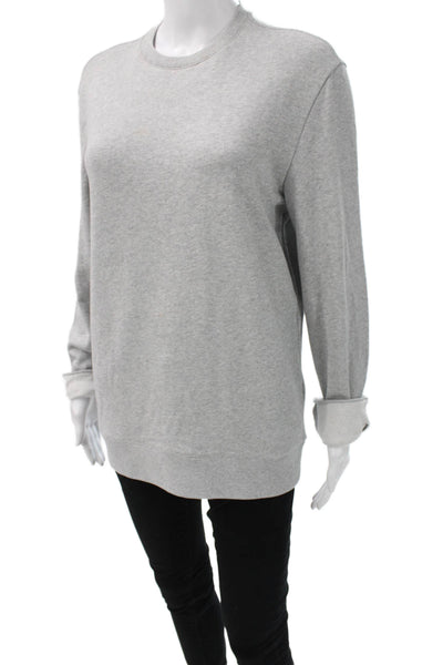 Club Monaco Women Gray Cotton Blend Sweatshirt Long Sleeve Size XS