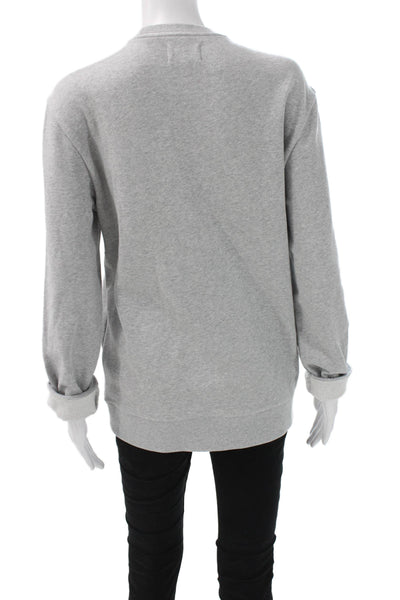 Club Monaco Women Gray Cotton Blend Sweatshirt Long Sleeve Size XS