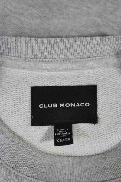 Club Monaco Women Gray Cotton Blend Sweatshirt Long Sleeve Size XS