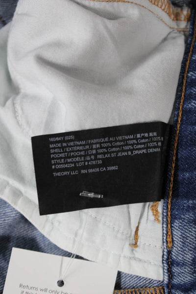Theory Womens Cropped Jeans Blue High Rise Denim Size 25