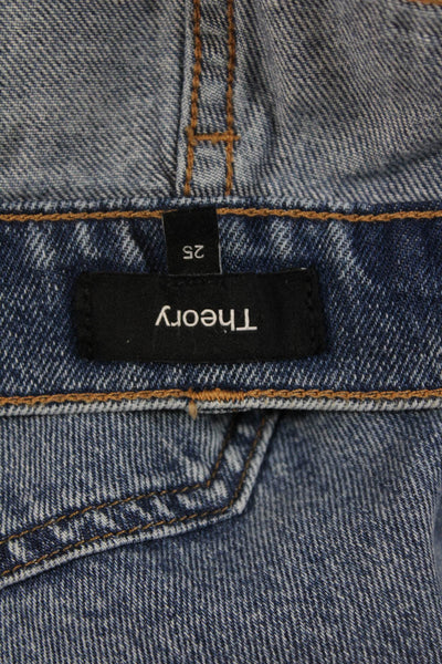 Theory Womens Cropped Jeans Blue High Rise Denim Size 25