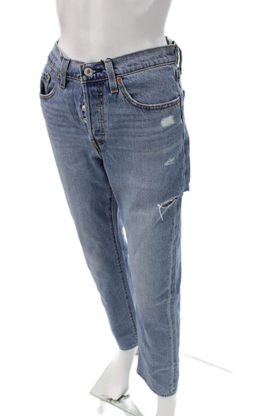Levi Strauss & Co Womens Straight Leg Jeans Blue High Rise Denim Size 26