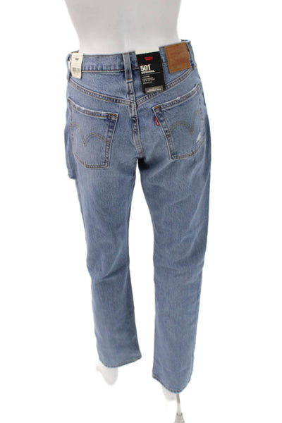 Levi Strauss & Co Womens Straight Leg Jeans Blue High Rise Denim Size 26