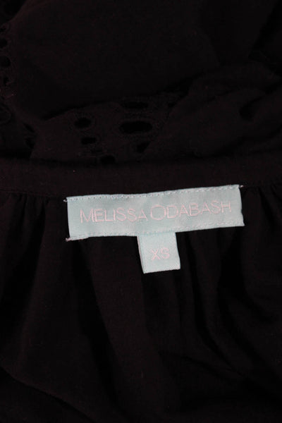 Melissa Odabash Womens Black Shift Dress Cotton Long Sleeve Knee Length Size XS