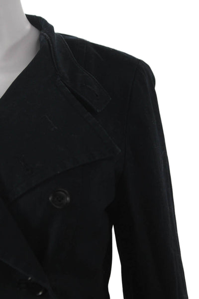 Club Monaco Womens Blue Cotton Blazer Buttoned Solid Size M