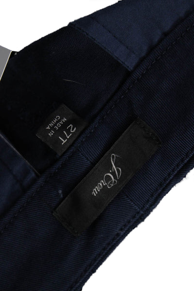 J Crew Women Blue Cotton Solid Pants Size 27