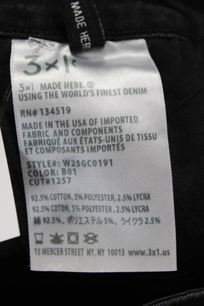 3x1 NYC Womens Tapered Black Denim Jeans Mid Rise Size 25