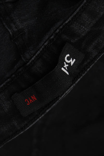 3x1 NYC Womens Tapered Black Denim Jeans Mid Rise Size 25
