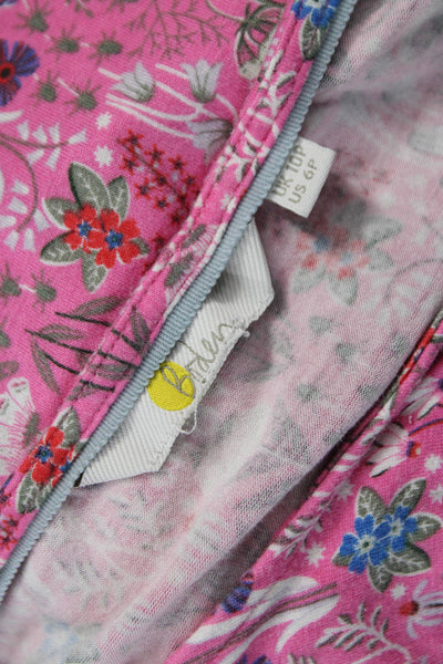 Boden Women Fit & Flare Pink Floral Viscose Short Sleeve Dress Size 6P