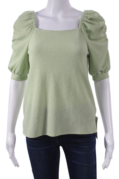 Vince Camuto Women Green Square Neck Short Sleeve Blouse Size XS