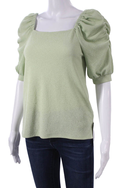 Vince Camuto Women Green Square Neck Short Sleeve Blouse Size XS