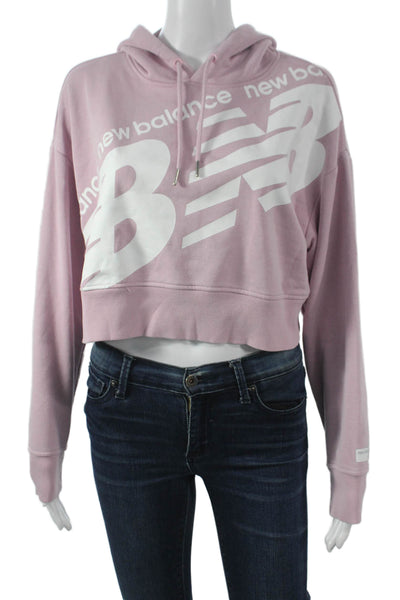 New Balance Women Pink Cotton Blend Hoodie Size S