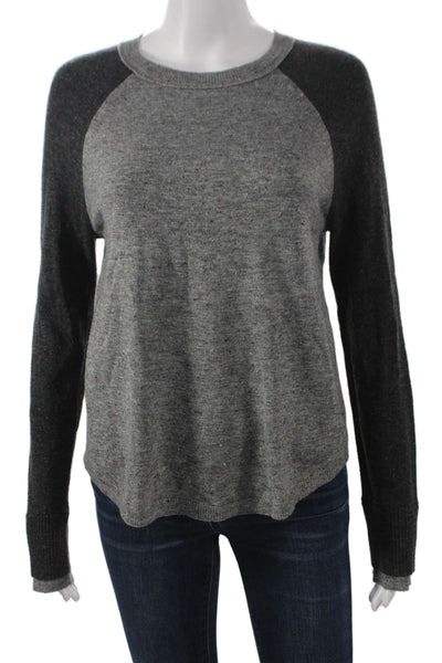 Lisa Todd Womens Pullover Cashmere Blend Crew Neck Gray Sweater Size S