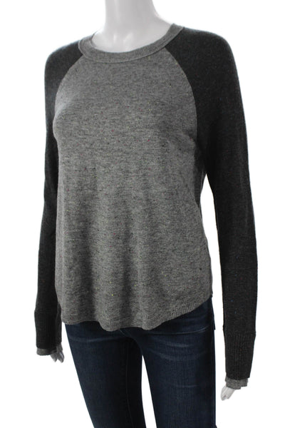 Lisa Todd Womens Pullover Cashmere Blend Crew Neck Gray Sweater Size S