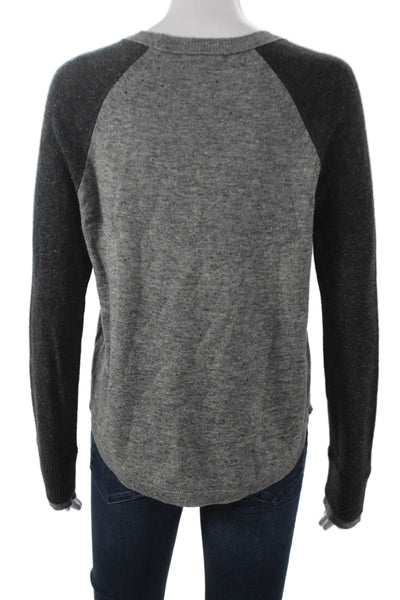Lisa Todd Womens Pullover Cashmere Blend Crew Neck Gray Sweater Size S