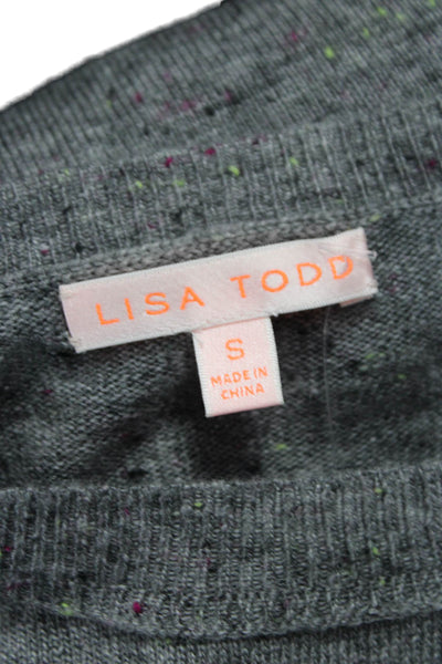 Lisa Todd Womens Pullover Cashmere Blend Crew Neck Gray Sweater Size S