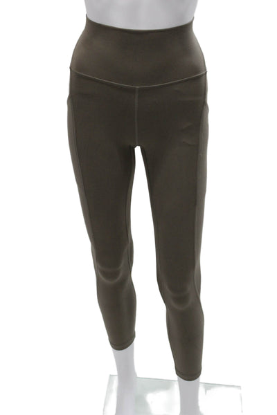 Lululemon Womens Ankle Leggings Brown Polyester Blend Pull On Size 2