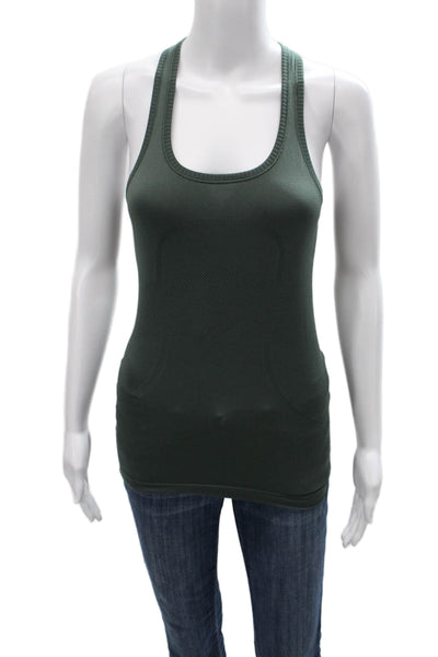 Lululemon Womens Textured Racer Back Sleeveless Tank Top Green Size 4