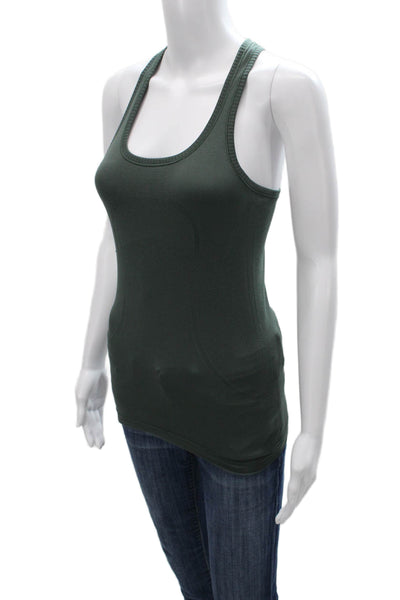 Lululemon Womens Textured Racer Back Sleeveless Tank Top Green Size 4