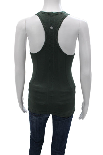 Lululemon Womens Textured Racer Back Sleeveless Tank Top Green Size 4