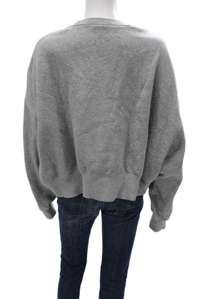 Nike Women Pullover Sweatshirt Gray Crew Neck Long Sleeve Size M