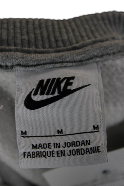 Nike Women Pullover Sweatshirt Gray Crew Neck Long Sleeve Size M