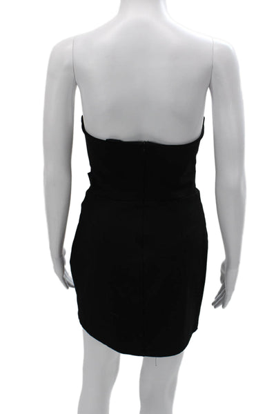 NBD Women Bodycon Off Shoulder Mini Dress Black Sleeveless Zip Size M
