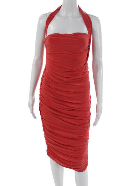 Club L Women Bodycon Pink Halter Knee Length Dress Size 6