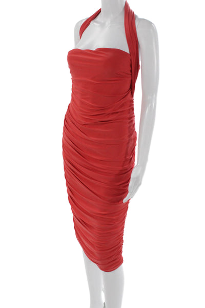 Club L Women Bodycon Pink Halter Knee Length Dress Size 6