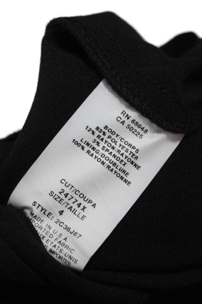 Allen Schwartz Women Wide-Leg Black Polyester Blend Pants Size 4