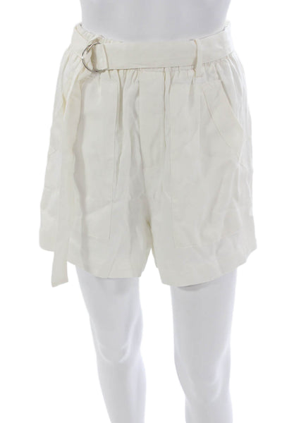 Bishop and Young Women White Silk Paperbag Shorts Size S
