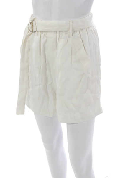Bishop and Young Women White Silk Paperbag Shorts Size S