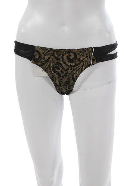 Beach Bunny Women Cheeky Floral Black Bikini Bottoms Size S