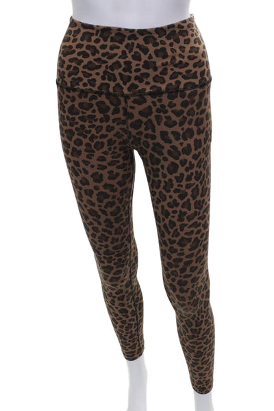 Nike Women Ankle Leggings Brown Leopard Polyester Blend Size XS