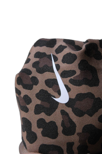 Nike Women Ankle Leggings Brown Leopard Polyester Blend Size XS