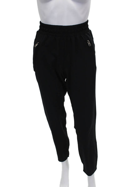 925 Fit Women Jogger Pants Black Polyester Athleisure Pull On Size S