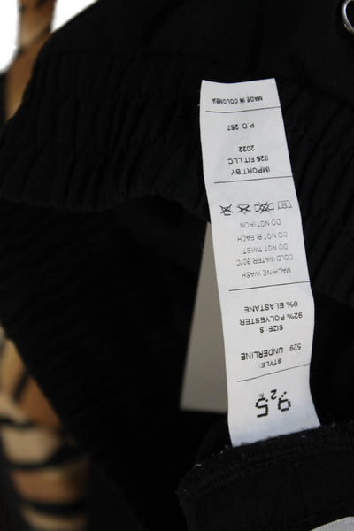 925 Fit Women Jogger Pants Black Polyester Athleisure Pull On Size S