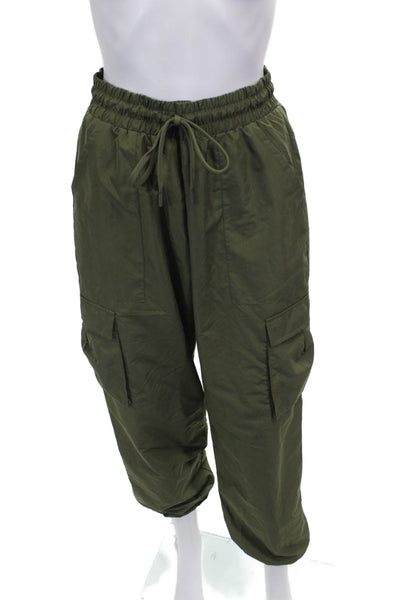 The Upside Womens Green Cargo Pants 100% Organic Cotton Drawstring Size 4