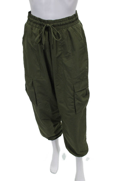 The Upside Womens Green Cargo Pants 100% Organic Cotton Drawstring Size 4