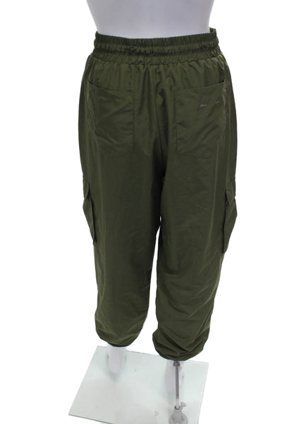 The Upside Womens Green Cargo Pants 100% Organic Cotton Drawstring Size 4