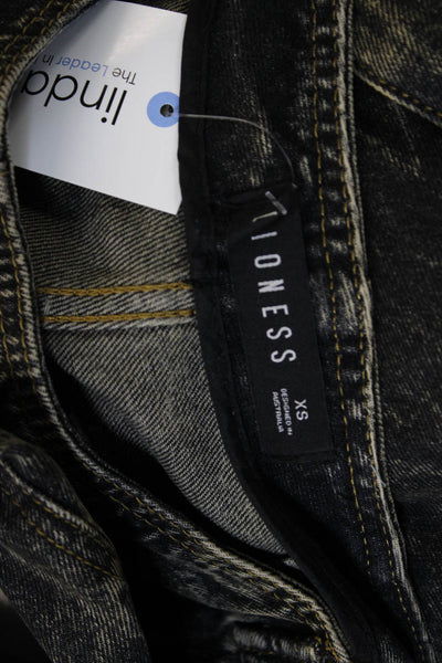Lioness Women Cargo Pants Black High Rise Zip 29 Inseam Size XS