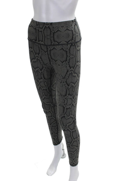 Varley Women Ankle Animal Print Gray Leggings 75% Nylon Size XS