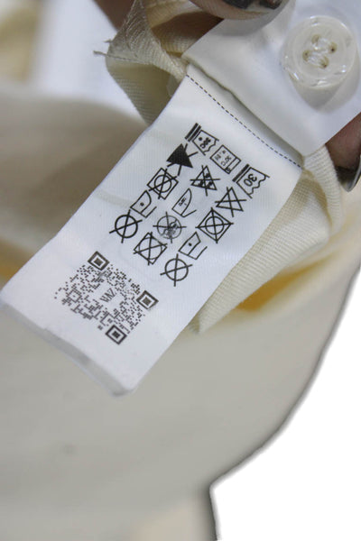 Zara Women Basic High Neck Button-Up Blouse Ivory Long Sleeve Size S