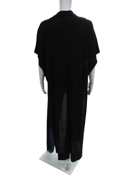 Zara Knit Womens Black Acrylic Blend V Neck Short Sleeve Cardigan Size M