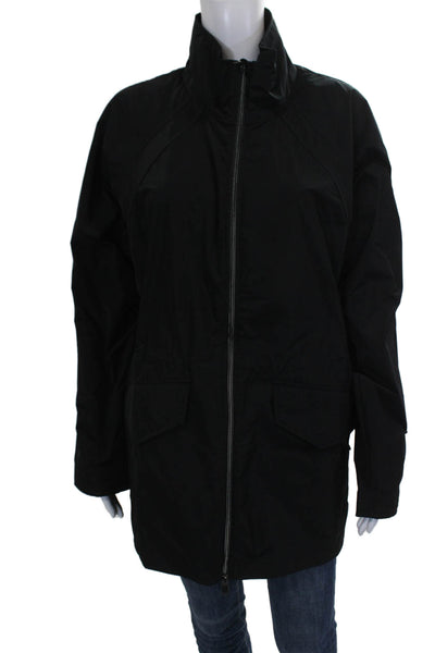 Athleta Womens Windbreaker Black Polyester Zip Long Sleeve Size L