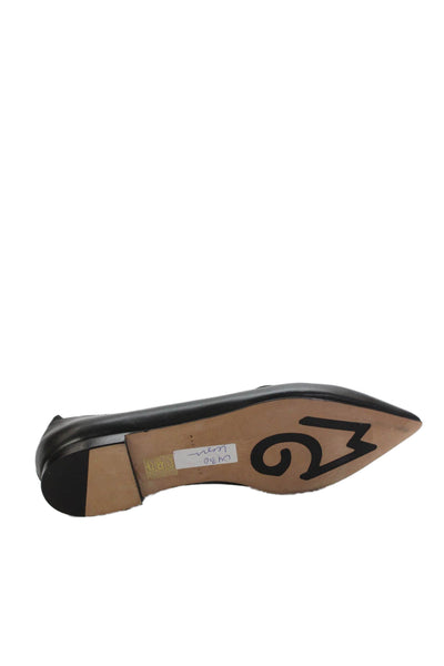 M Gemi Womens Leather Pointed Toe Ballet Flats Black Grey Size 40 9