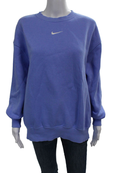 Nike Women Pullover Sweatshirt Blue Crew Neck Long Sleeve Size S